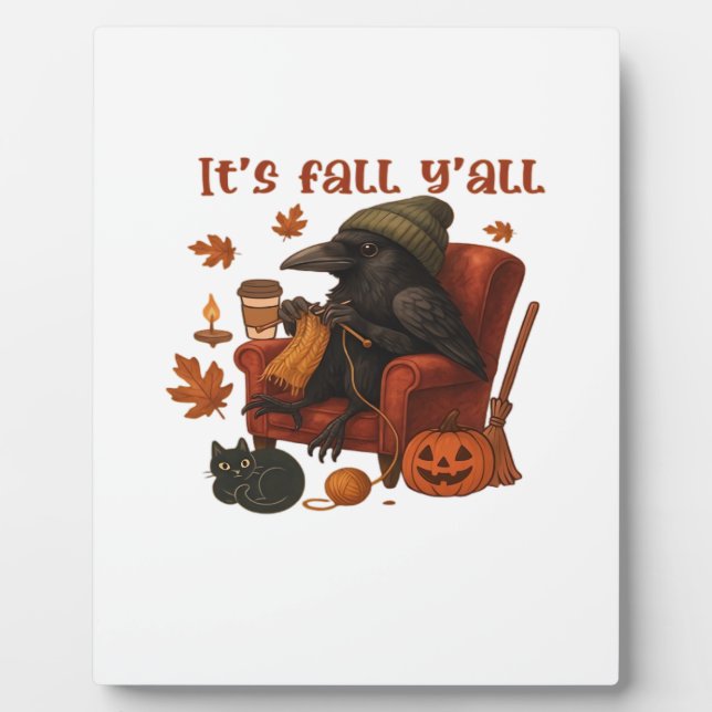 Fall Crow - It's Fall Y'all Art Fotoplatte (Vorderseite)