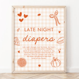 Fall Cutie Pie Späte Nacht Windeln Baby Shower Spi Poster