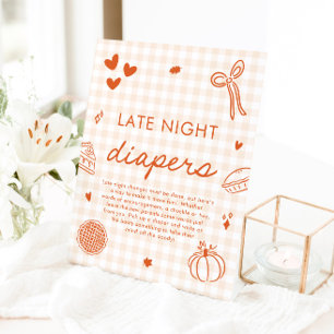 Fall Cutie Pie Späte-Nacht-Windeln Baby Shower Spi Sockelschild