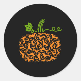 Fall Dackel Doxin Pumpkin Fun Halloween Dog Lov Runder Aufkleber