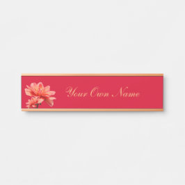 "Fall Dahlias" Red Hanger Name Plate Door Sign Türschild