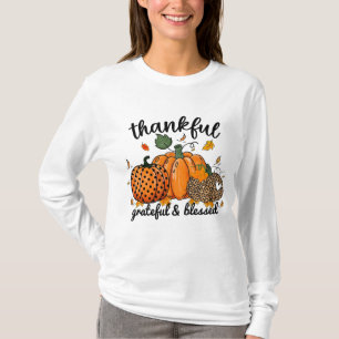 Fall Dankbar Grateful gesegnete Kürbis mädchenhaft T-Shirt