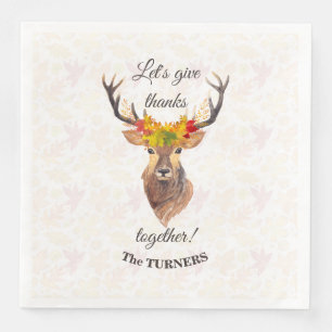 Fall Deer Lasst uns gemeinsam danken Erntedank Serviette