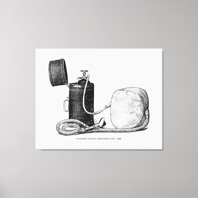 Fall der aufrecht stehenden Anästhesie des Chirurg Leinwanddruck (Vorderseite)