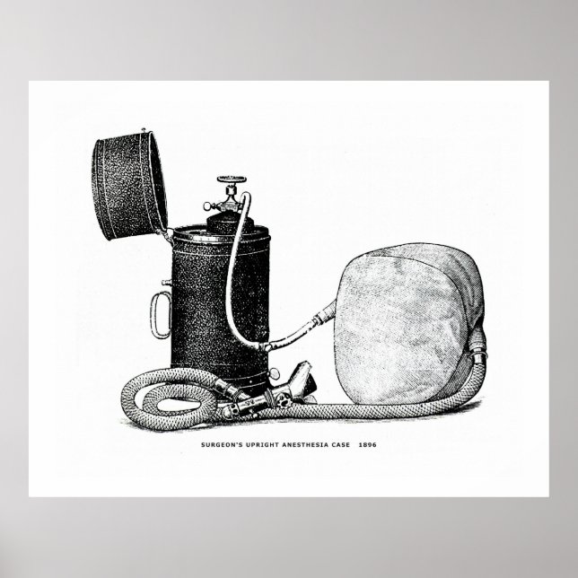 Fall der aufrecht stehenden Anästhesie des Chirurg Poster (Vorne)