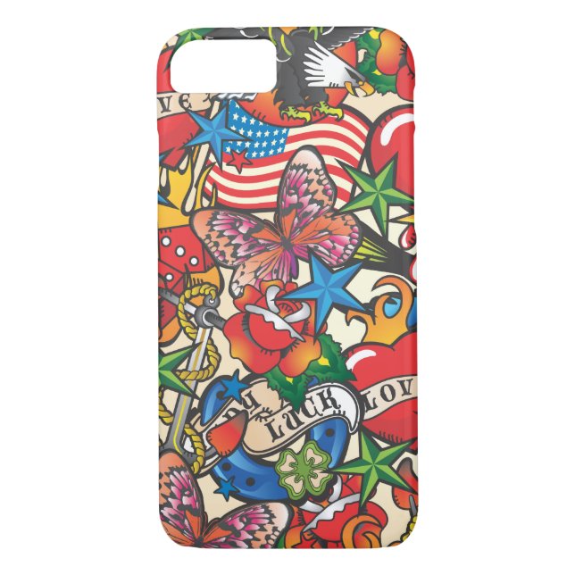 Fall der Handy-Abdeckung der alten Schule Tattoo Case-Mate iPhone Hülle (Rückseite)