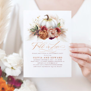 Fall der Liebe Engagement Partei Rust Blume Pumpki Einladung