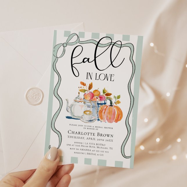 Fall der Liebe Floral Pumpkin Brautparty Einladung (Von Creator hochgeladen)