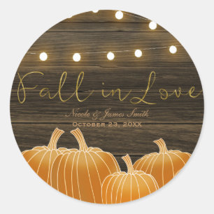 Fall der Liebe Pumpkin Lights Rustic Vielen Dank Runder Aufkleber