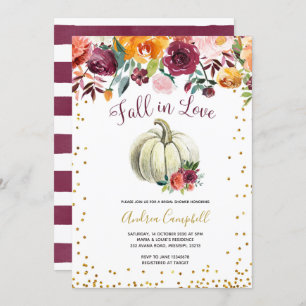 Fall der Liebe White Pumpkin Brautparty Einladung