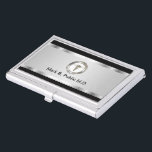 Fall der medizinischen Visitenkarte Visitenkarten Dose<br><div class="desc">Medizinischer Visitenkartenhalter mit cool simuliertem silberfarbenem Hintergrundbild und auf der Vorderseite bedrucktem medizinischem Symbol mit Ihrem Namen und Beruf,  das professionell für Ihren ersten Eindruck dargestellt wird. Für Ärzte,  Krankenschwestern,  Ärzte oder medizinisches Fachpersonal beruflich.</div>