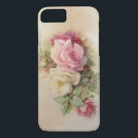 Fall der Vintagen Rose iPhone 7 iPhone 8/7 Hülle<br><div class="desc">Schöne Vintage Rose blühen auf einem sanften,  neutralen Hintergrund.</div>