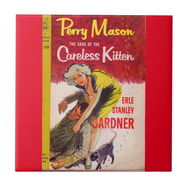 Fall des Buchdecks "Careless Kitten" Fliese (Vorderseite)