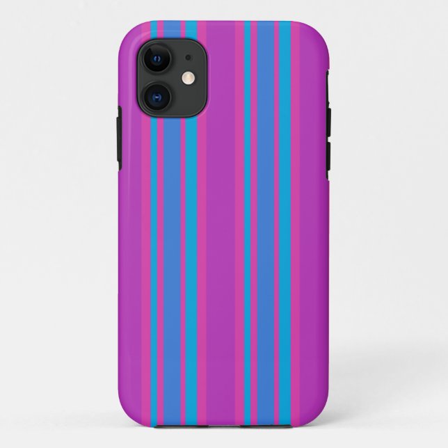 Fall des iPhone 5s: Magenta und helle blaue Streif Case-Mate iPhone Hülle (Rückseite)