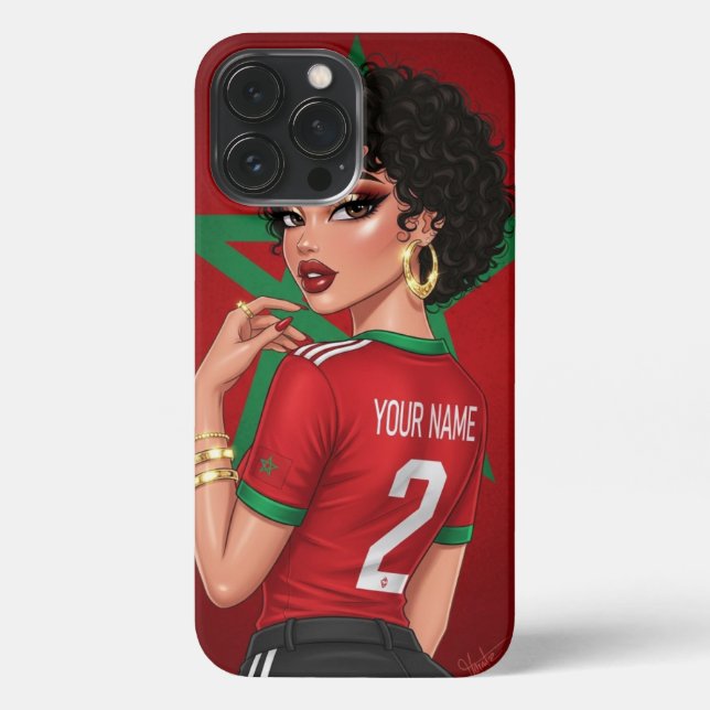 Fall des marokkanischen Fußballfans | Personalisie iPhone Hülle (Rückseite)