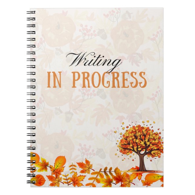 Fall Design Writing in Progress Notebook Notizblock (Vorderseite)