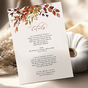 FALL Details Hochzeitskarte Whimsical Begleitkarte