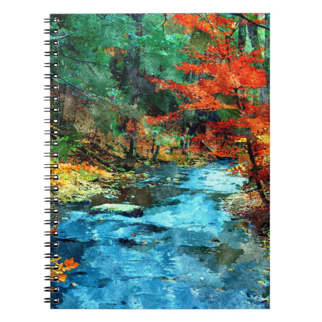 Fall Digital Watercolor Notebook Notizblock (Vorderseite)