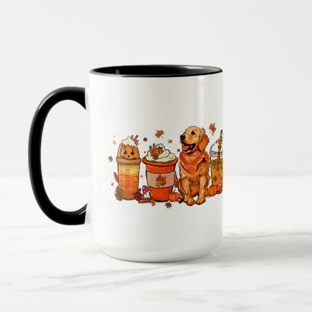 Fall Dog Tasse, Golden Retriever, Fall Vibes Tasse (Links)