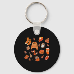 Fall Doodles Pumpkin Gewürzwetter Vintage Frauen Schlüsselanhänger