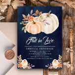 Fall Earthy Floral Pumpkin Navy Blue Brautparty Einladung<br><div class="desc">Erleben Sie das elegante Brautparty mit wunderschönen Blume und moderner Typografie. Fügen Sie einfach Ihre Veranstaltungsdetails zu dieser einfach zu bedienenden Vorlage hinzu,  um sie zu einer einmaligen Einladung zu machen.</div>