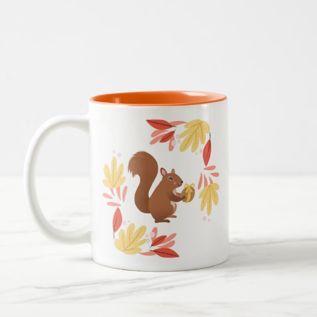 Fall Eichhörnchen Zweifarbige Tasse (Links)