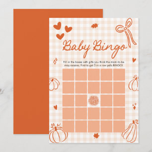 Fall ein kleiner Kürbis-Baby-Bingo-Baby-Shower-Spi Einladung