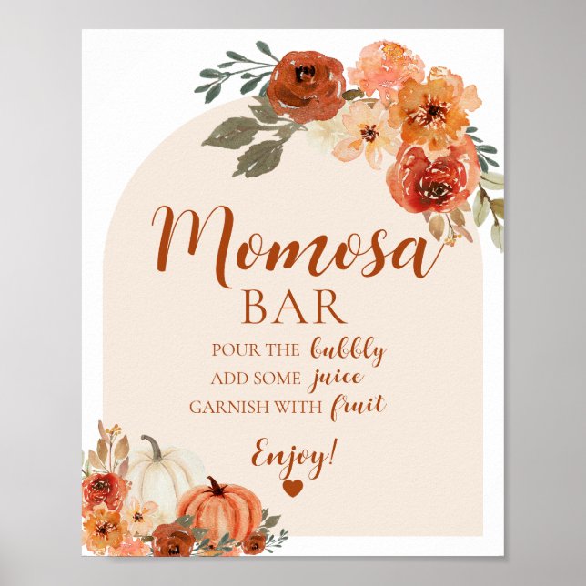 Fall ein kleines Pumpkin Baby Dusche Momosa Bar Si Poster (Vorne)