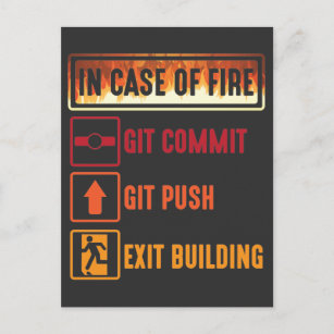 Fall eines Git Commit Git Push Coding Programmiere Postkarte