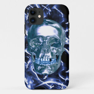 Fall: Electric Blue Chrome Skull iPhone 5G Case-Mate iPhone Hülle