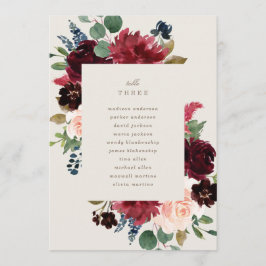 Fall Elegance-Tischnummer mit Sitzgelegenheit Menükarte