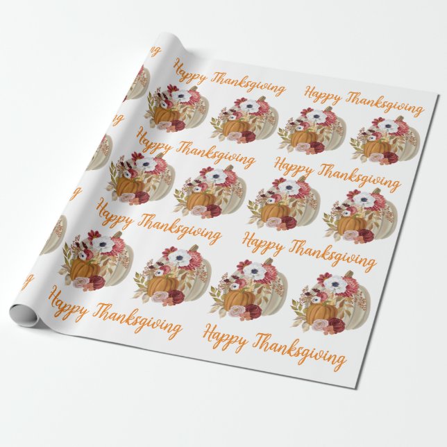 Fall Elegant Pumpkin Geschenkpapier (Ungerollt)