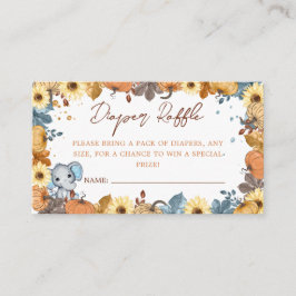 Fall Elephant Pumpkin Baby Duwer Windel Raffel Begleitkarte