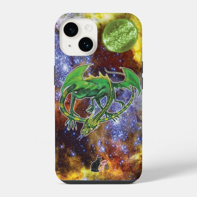 Fall Emerald Cosmic Dragon Case-Mate iPhone Hülle (Rückseite)