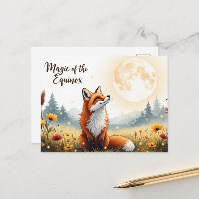 Fall Equinox Postkarte (Vorderseite/Rückseite Beispiel)