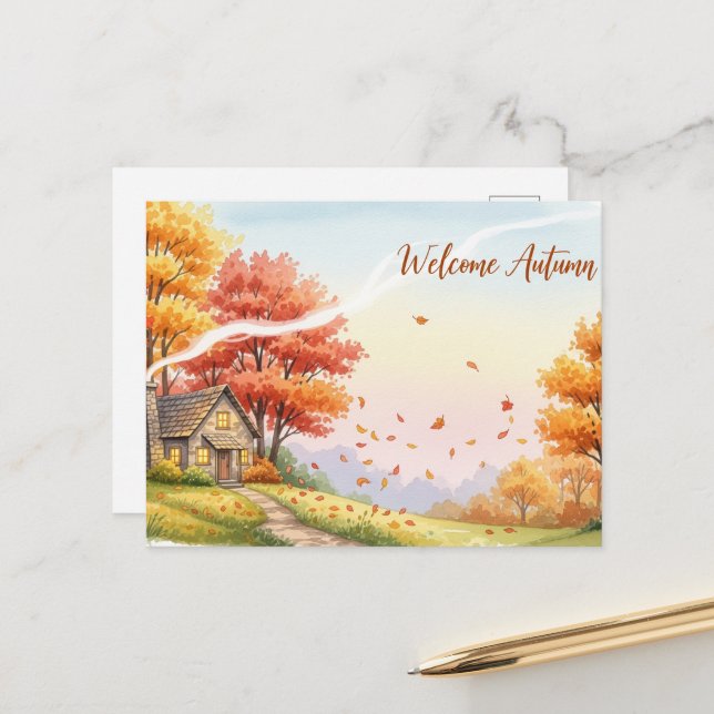 Fall Equinox Postkarte (Vorderseite/Rückseite Beispiel)
