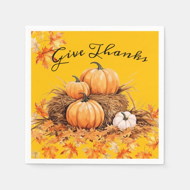 Fall/Erntedank "Danke geben" Serviette (Vorderseite)