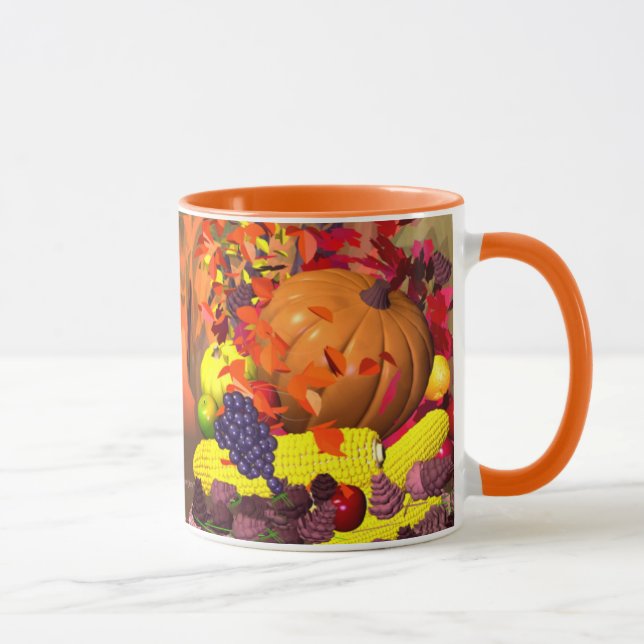Fall Erntedank Harvest Tasse (Rechts)