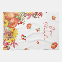 Fall Erntedank Wasserfarbe Pumpkin Geschirrtuch