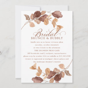Fall Eukalyptus Blätter Bridal Brunch Bubbly Einladung