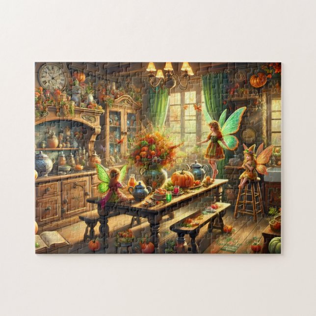 Fall Fairies Bezaubernde Küche Ansammlung Puzzle (Horizontal)