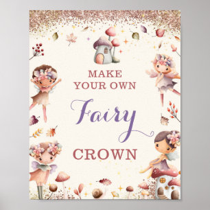 Fall Fairy Birthday Party Games Sign - 8x10 Poster