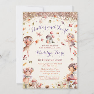 Fall Fairy Einladung zum ersten Geburtstag - BK161