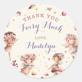 Fall Fairy Topper Girl Geburtstagsfavorit Runde Runder Aufkleber