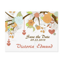 Fall Fantasy Floral Save the Date Postkarte