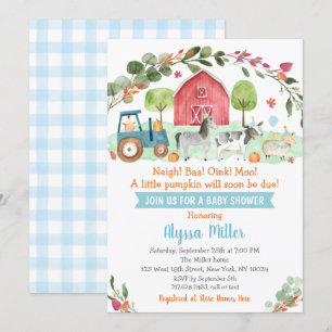 Fall Farm Pumpkin Baby Dusche Einladung