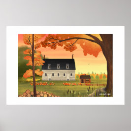 Fall Farmhouse Autumn Pumpkin Extra Large Print Poster