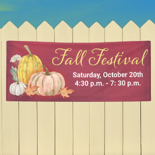 Fall Festival Floral Pumpkin Banner
