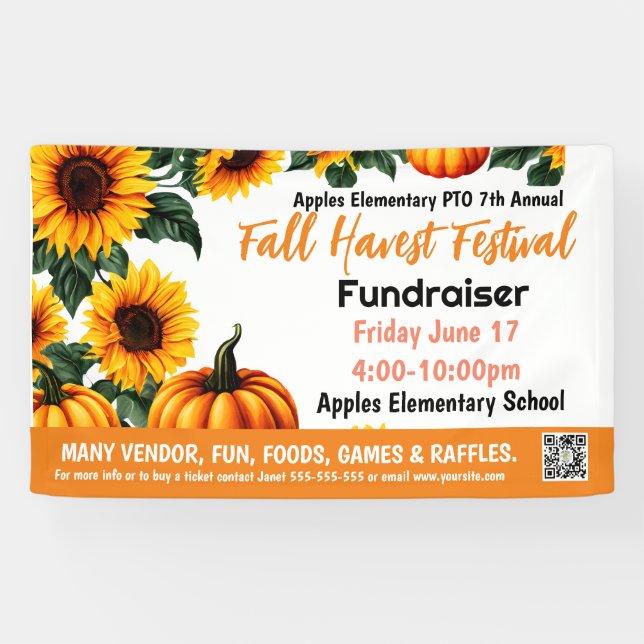 FALL FESTIVAL Fundraiser PTO PTA Kirche Banner (Horizontal)