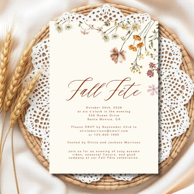 Fall Fete Boho Wildblume Celebration Einladung (Von Creator hochgeladen)